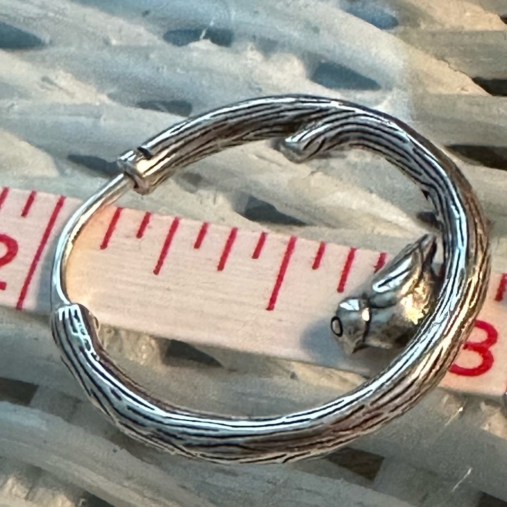 Pandora Bird on Branch Hoop Earrings 1”